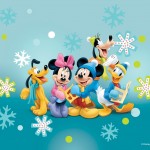 Mickey Mouse and Gang Christmas Wallpaper