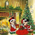 Mickey and Minnie Celebrating Christmas Wallpaper