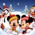 Mickey, Minnie, Donald, and Goofy Christmas Wallpaper