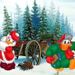 Donald and Daisy Getting a Tree Christmas Wallpaper