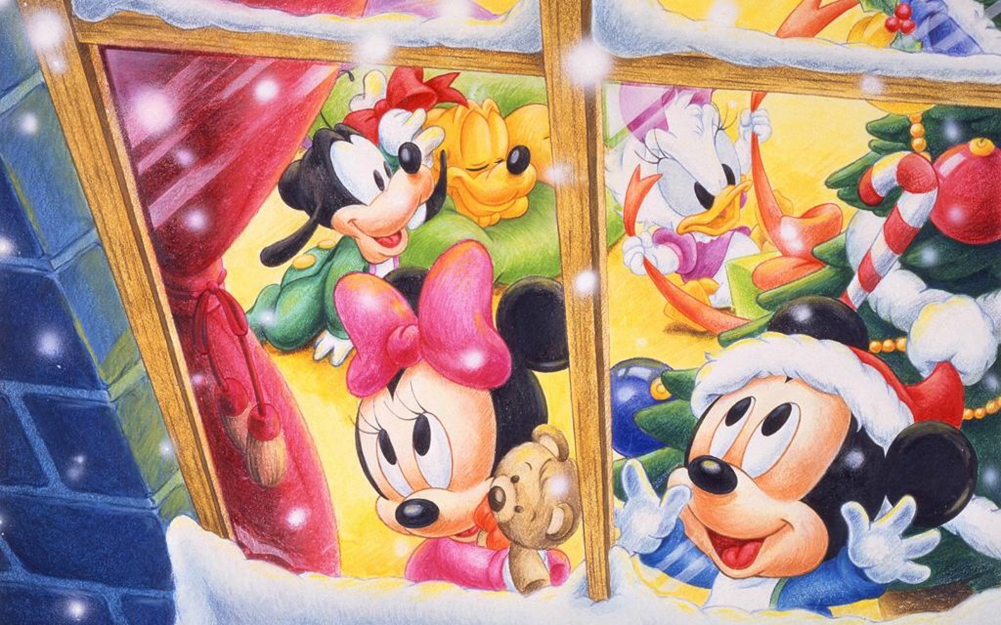 Disney Babies Snowing Christmas Wallpaper Christmas Cartoons