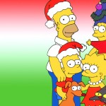 The Simpsons Posing for Christmas Wallpaper