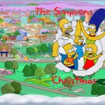 The Simpsons and Springfield Christmas Wallpaper