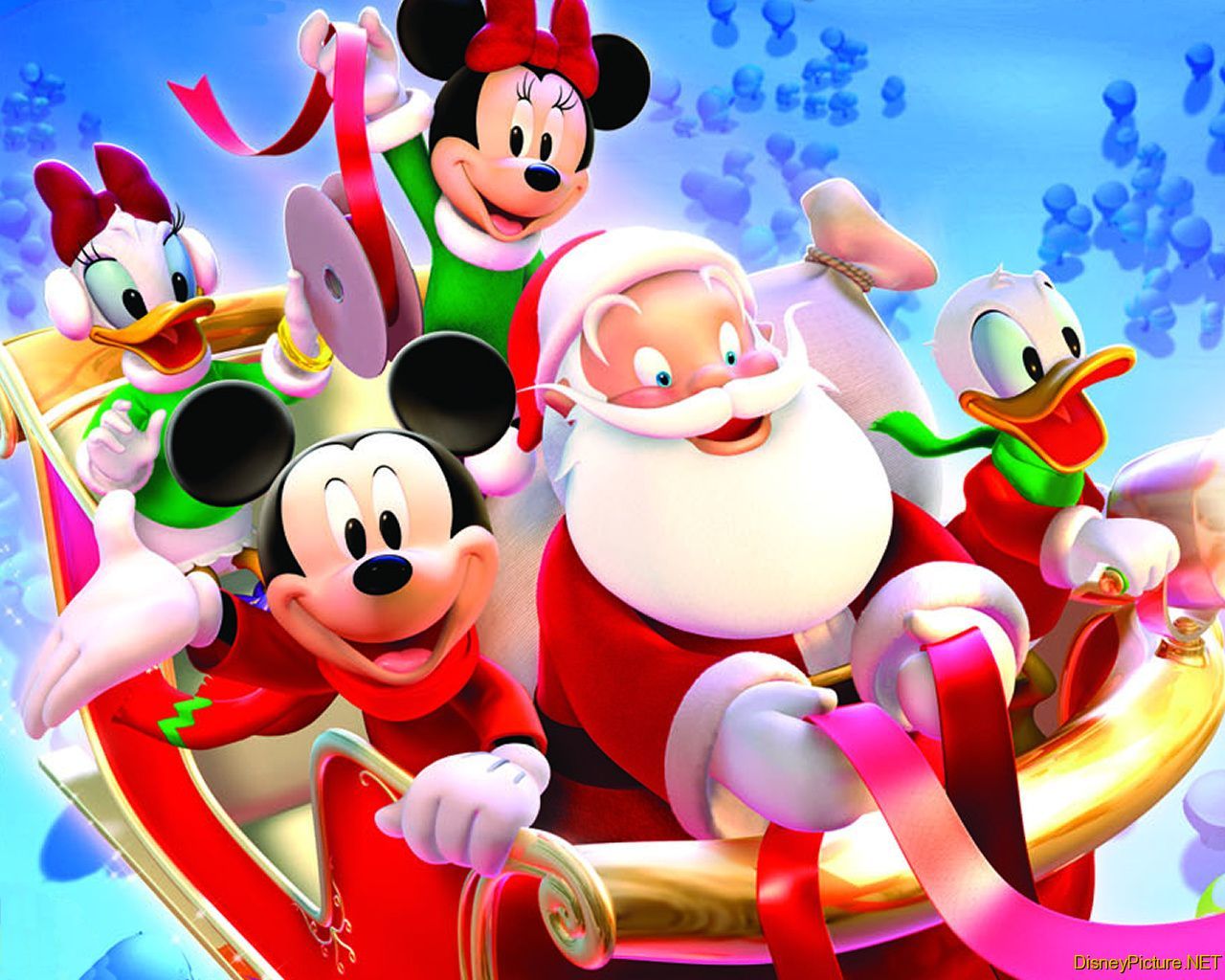 Mickey and the Gang with Santa Christmas Wallpaper – Christmas Cartoons