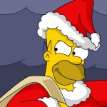 Homer as Santa Claus Christmas Wallpaper