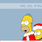 Homer and Bart Singing Christmas Wallpaper
