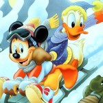 Mickey and Donald Sledding Christmas Wallpaper