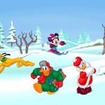 Donald and Daisy in the Snow Christmas Wallpaper