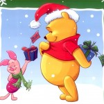 Piglet Giving Presents Christmas Wallpaper