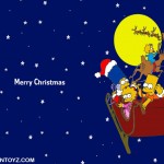 The Simpsons Riding in a Sleigh Christmas Wallpaper